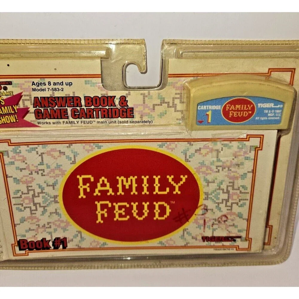 Vtg FAMILY FEUD GAME Cartridge 1 Tiger Toy Game & Answer Books Electronics NOS